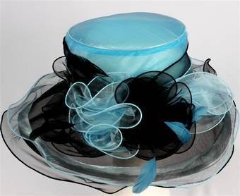 Organza fashion hat turquoise Code:HS/1212